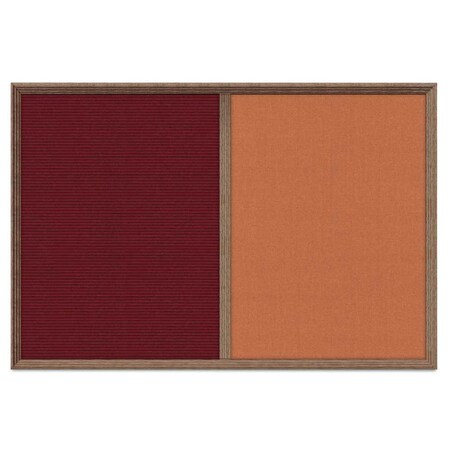 United Visual Products Enclosed Corkboard, 1 Door, 48"x36", 4" Fra UV3423-SATIN-MEDGRY